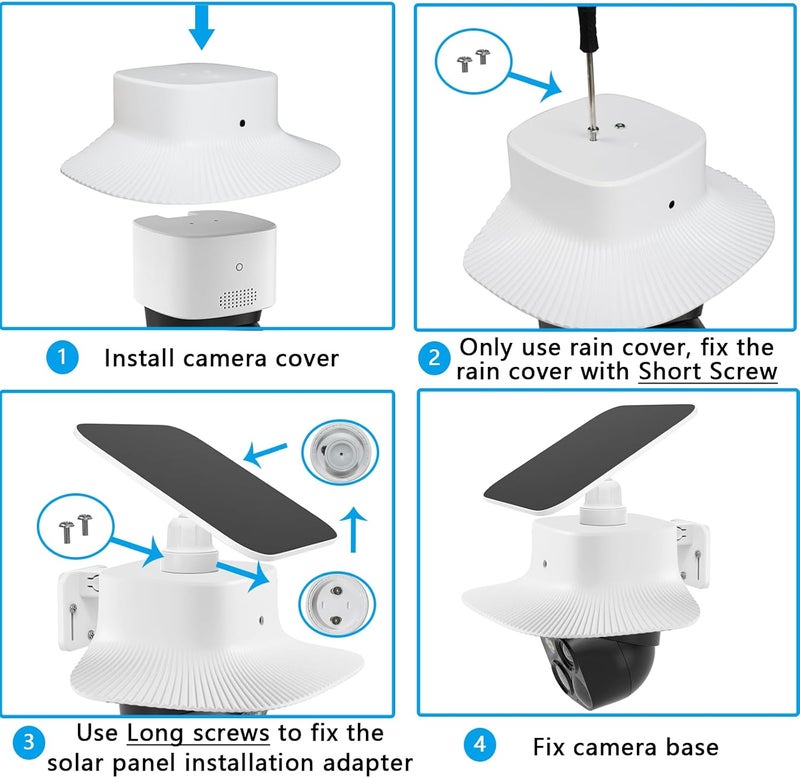 TEKCAM 2Pack UV Rain Cover Compatible with Eufy SoloCam S340, Outdoor Solar Camera Cover, Weatherproof Camera Protector, Anti Glare (No Cam) - Image 3